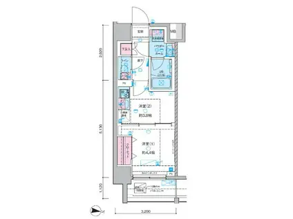 GENOVIA木場II(2K/8階)の間取り写真