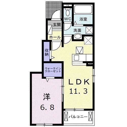 サン ウォーム III(1LDK/1階)の間取り写真