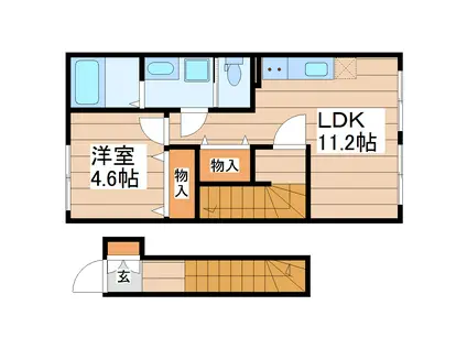 YSハウス(1LDK/2階)の間取り写真