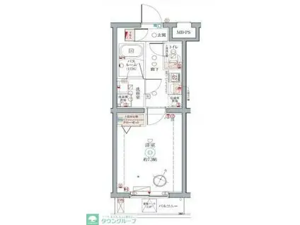 クレヴィスタ柴又(1K/2階)の間取り写真