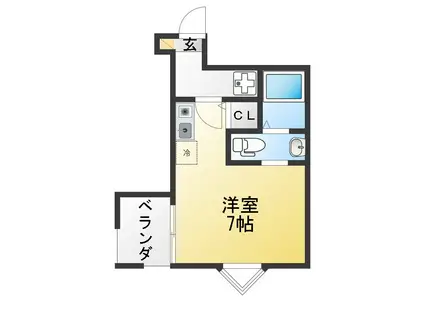 ヴィラディアス横浜IV(ワンルーム/1階)の間取り写真