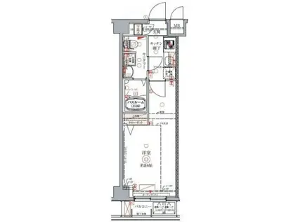 クレヴィスタ豊洲ベイサイド(1K/3階)の間取り写真