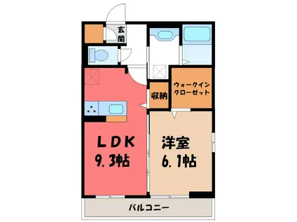 MAISOND ERABLE(1LDK/2階)の間取り写真