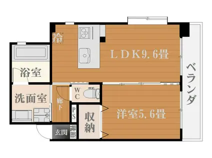 ドリーム城南(1LDK/3階)の間取り写真