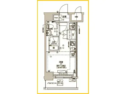 クラリッサ横浜フロード(ワンルーム/6階)の間取り写真