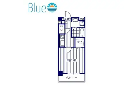 フローリッシュ湘南台(1K/2階)の間取り写真