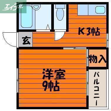 マップコーポレーション(1K/3階)の間取り写真