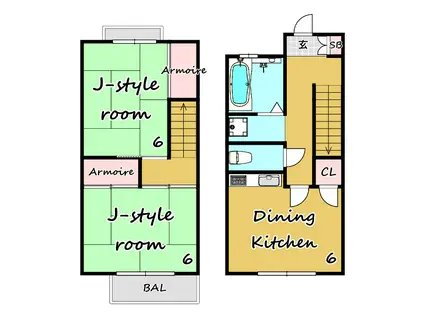 ハイツ915(2DK/1階)の間取り写真
