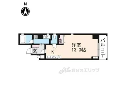 ランブラス衣棚御池(1K/2階)の間取り写真