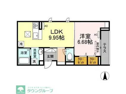 エクセリア高島平II(1LDK/2階)の間取り写真