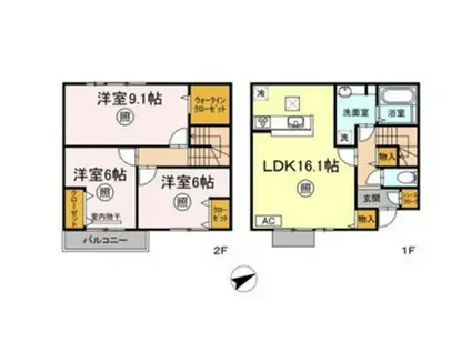 セゾンド オリオン(3LDK/1階)の間取り写真