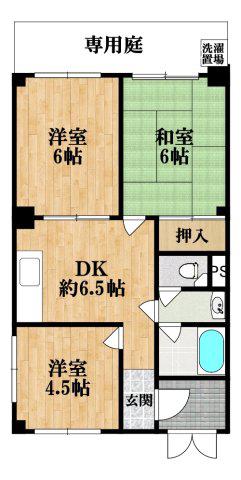 丸正ハイツ(3DK/1階)の間取り写真