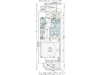 エステムコート名古屋新栄IIIグローリィ(1K/9階)の間取り写真