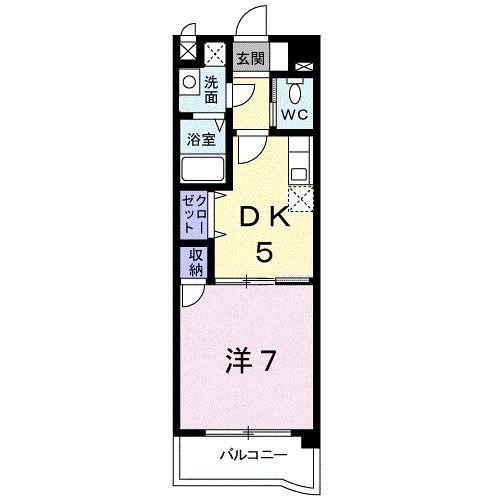ガーデンパレス秋根(1DK/1階)の間取り写真