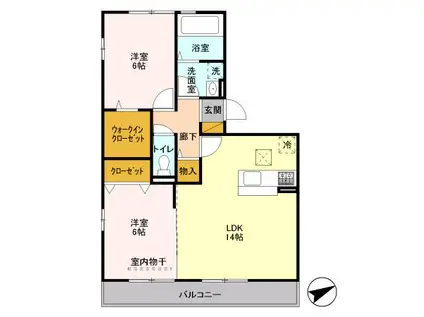 T・S BUIL III(2LDK/1階)の間取り写真