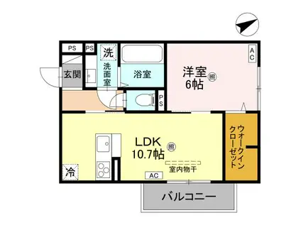 D-REGALO江守中(1LDK/2階)の間取り写真