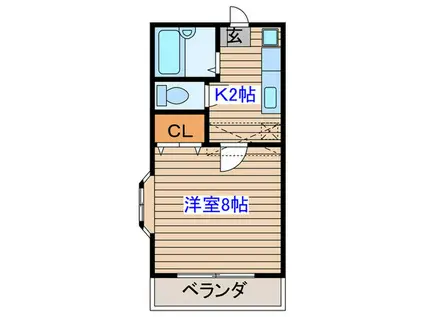 プロデュース上杉(1K/2階)の間取り写真