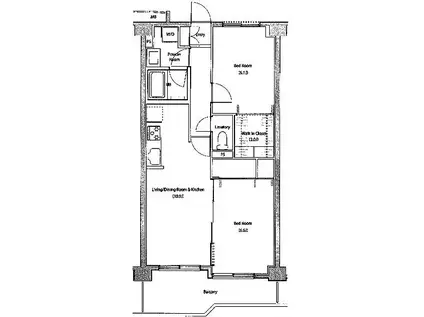 ソサエティ関町(2LDK/2階)の間取り写真