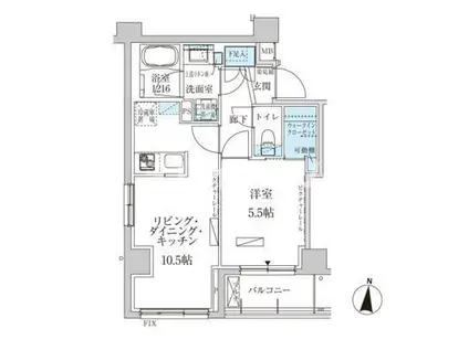 パークアクシス池上(1LDK/4階)の間取り写真