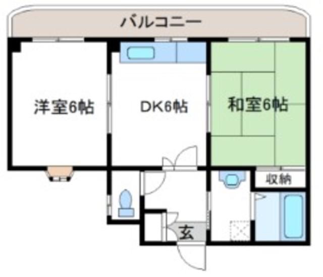 ユンケンハイム(2DK/1階)の間取り写真