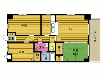 メゾンド・鶴見(3LDK/2階)の間取り写真