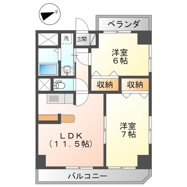 サンライズマンション18(2LDK/4階)の間取り写真