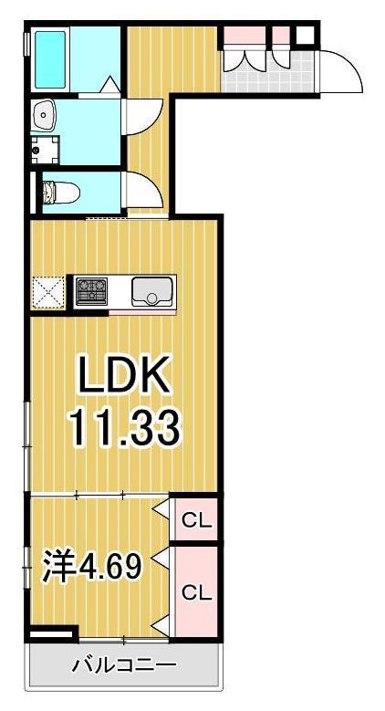 アナシエ亀有(1LDK/1階)の間取り写真