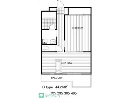 サンウィッシュ(1LDK/1階)の間取り写真