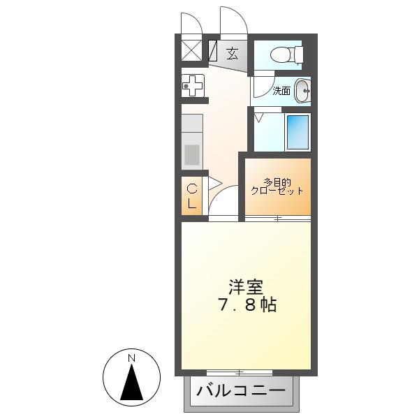 MIYAVI A(1K/2階)の間取り写真
