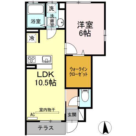 エクリュ(1LDK/1階)の間取り写真