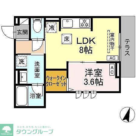 D-PRECIOUS高野台(1LDK/1階)の間取り写真