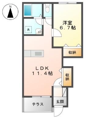 ファミーリーレジデンス(1LDK/1階)の間取り写真