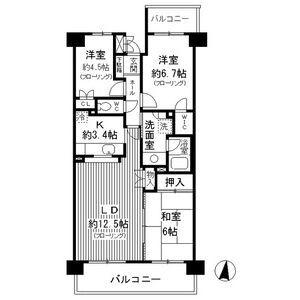 白壁パーク・ホームズ(3LDK/5階)の間取り写真