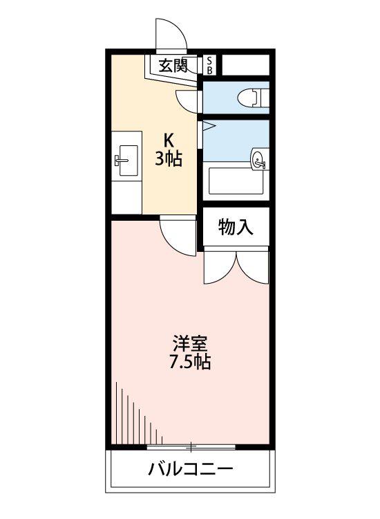 プラザ本荘(1K/4階)の間取り写真