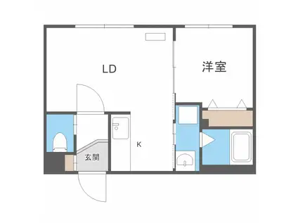 パリスガーデン山の手(1LDK/3階)の間取り写真