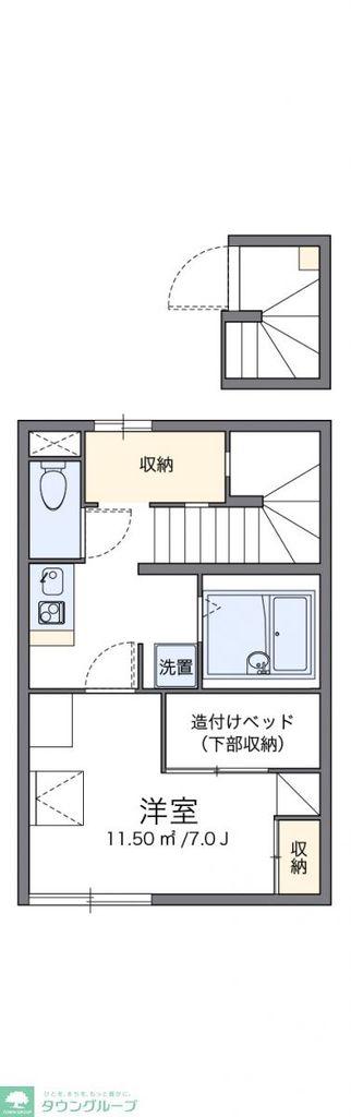 レオパレスカワシマII(1K/2階)の間取り写真