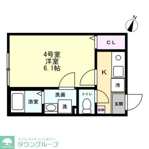 ブリーゼ平町(1K/1階)の間取り写真