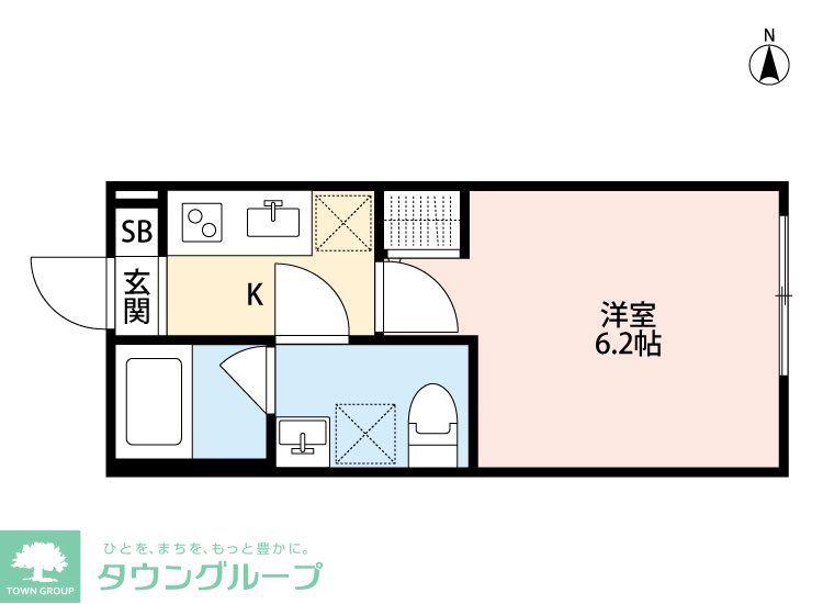 LA LUCE 東大和(1K/1階)の間取り写真