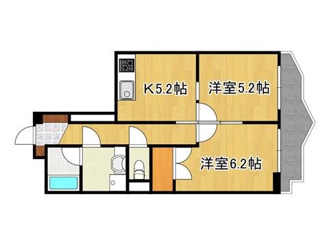 サンパティオ玉穂(2K/5階)の間取り写真