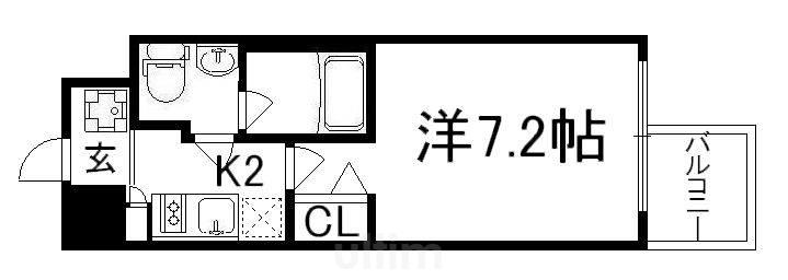 プレサンスNEO京都烏丸(1K/11階)の間取り写真