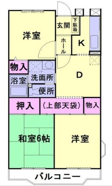 サンハッピー行徳(3DK/1階)の間取り写真