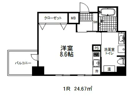 アドバンス三宮Ⅳルシール(ワンルーム/11階)の間取り写真