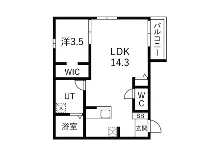 ユニオーネ豊田本町(1LDK/1階)の間取り写真