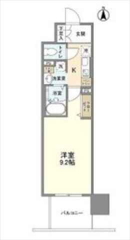 ハイラインIII(1K/2階)の間取り写真