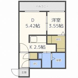 PALAZZO7/8(1LDK/2階)の間取り写真