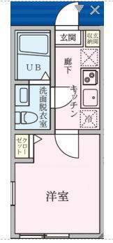 スタンフォード多摩美(1K/1階)の間取り写真