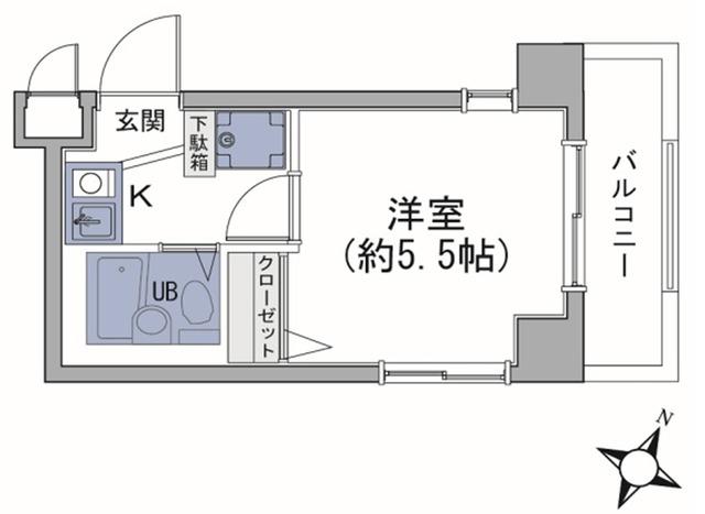相模大野ダイカンプラザCITY(1K/2階)の間取り写真