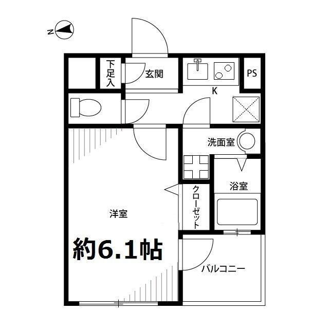 プレール天王洲アイル弐番館(1K/7階)の間取り写真