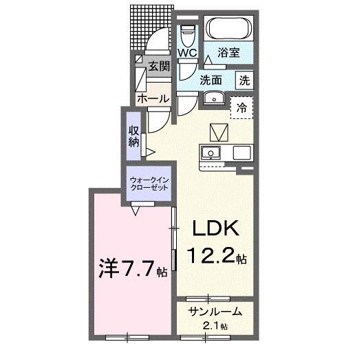 グランドレジデンスM17(1LDK/1階)の間取り写真