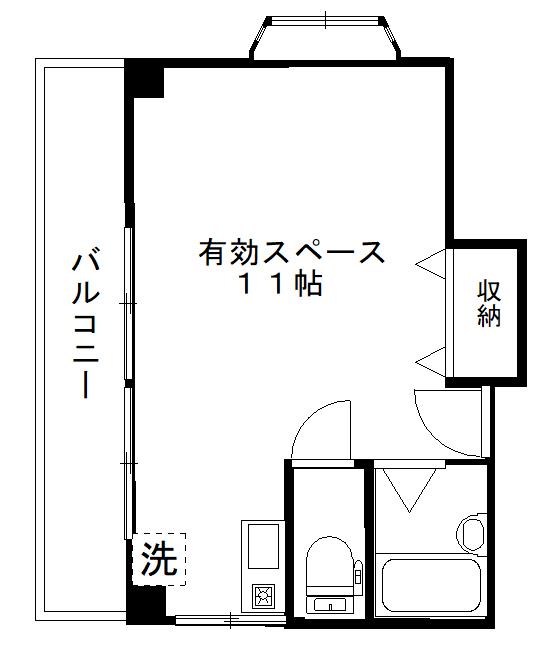 パレTOHOIII(ワンルーム/2階)の間取り写真